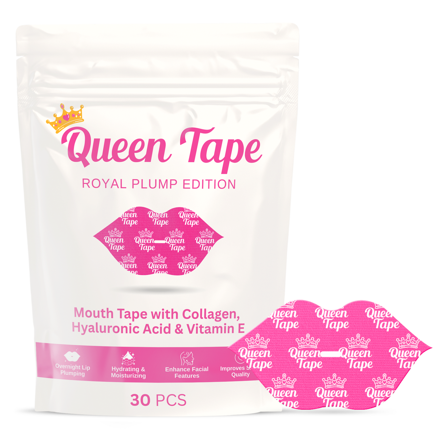 Collagen Mouth Tape - Hydrating & Moisturizing Mouth Tape - Queen Tape - Lip Mask Mouth Tape Co