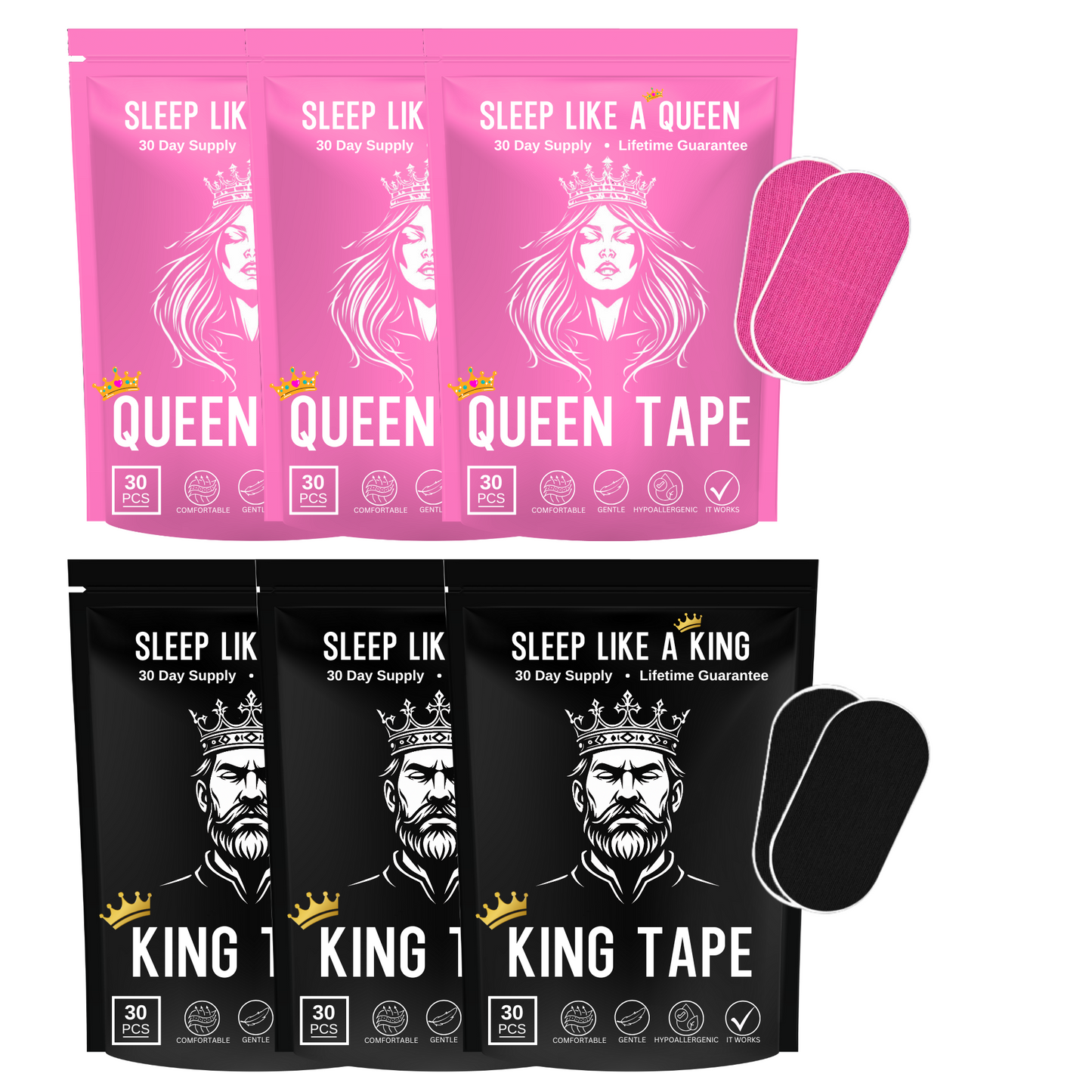 King & Queen Tape Combo - Mouth Tape - Queen Tape