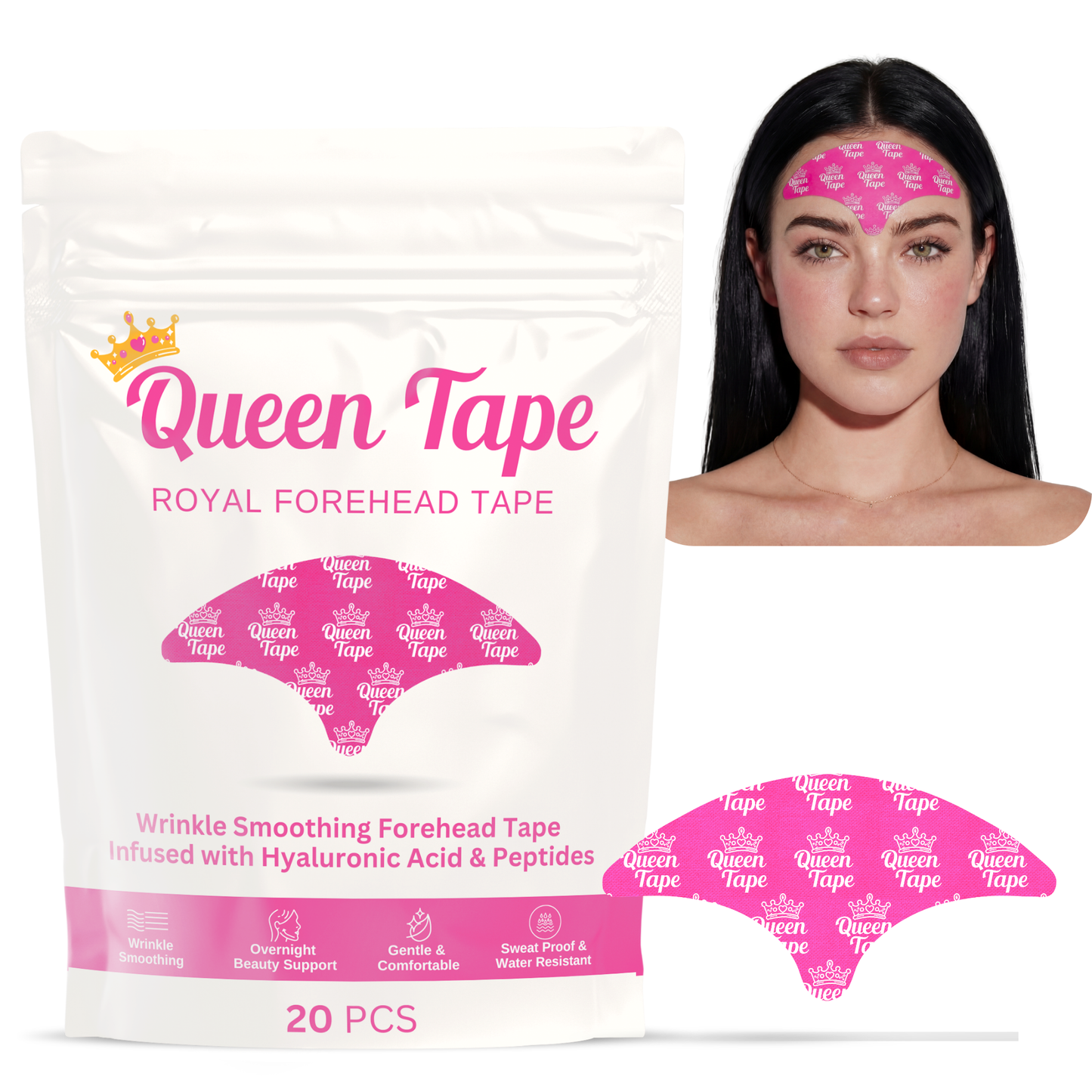 Queen Royal Forehead Tape - Wrinkle Smoothing (20 pcs)