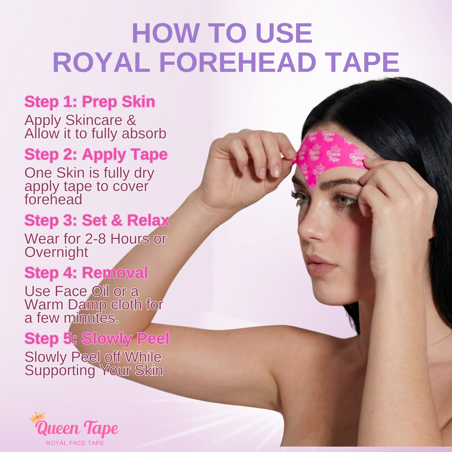 Queen Royal Forehead Tape - Wrinkle Smoothing (20 pcs)