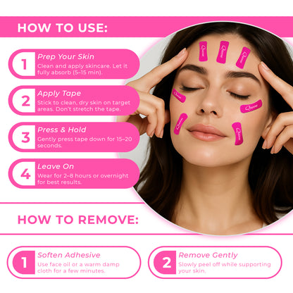 Queen Face Lift & Wrinkle Smoothing Tape | Skin Lifting Tape for Smoothing Lines | Eye Lifting Strips for a Firm Look | - Queen Tape