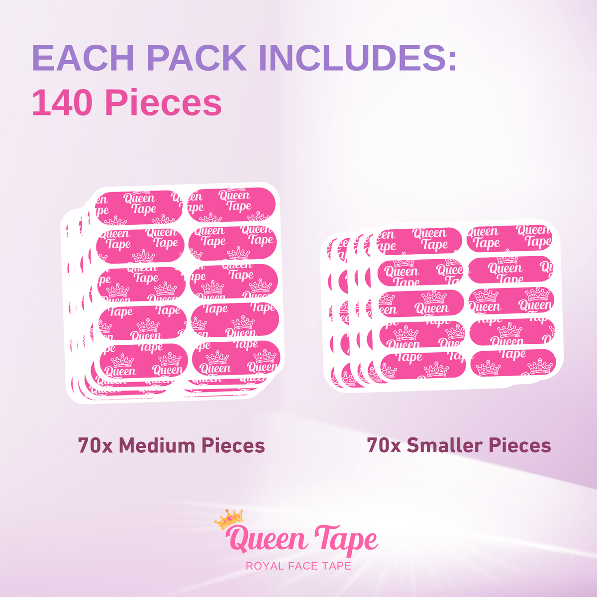 Queen Royal Face Tape Wrinkle Smoothing Targeted - 140 Pieces 2 sizes