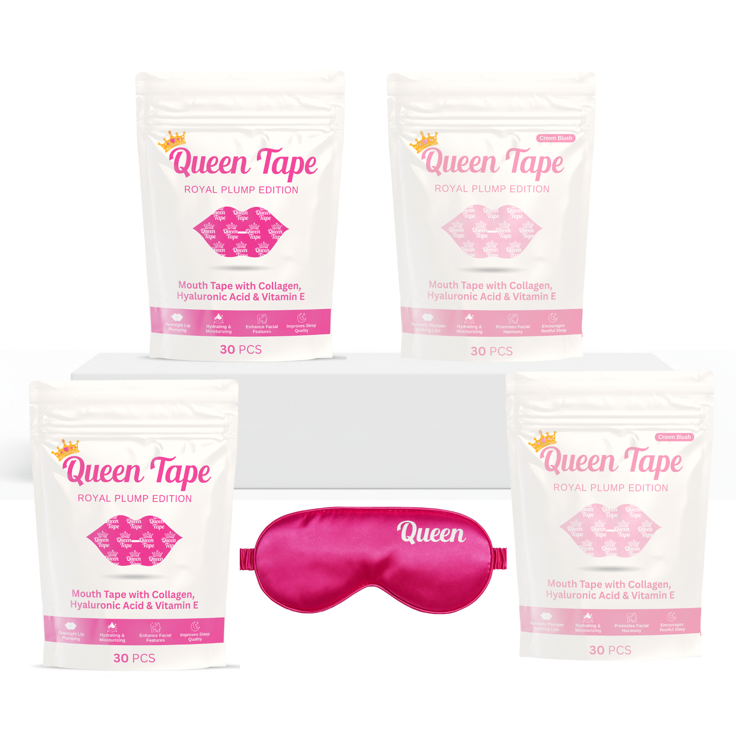 The Variety Bundle, 2 month supply of Queen Tape Royal Plump Edition 2 month supply of crown blush