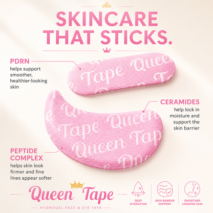 Queen PDRN Hydrogel Face & Eye Tape Crowned Face (64 Pcs Face) (16 Pcs Eyes)