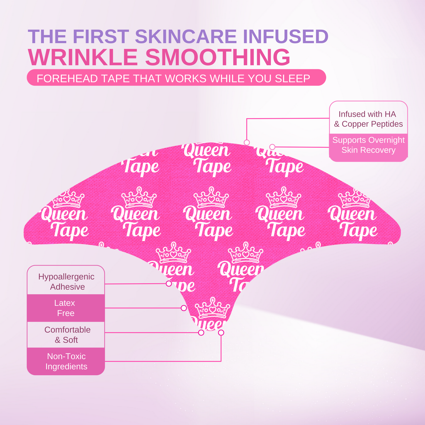 Queen Royal Forehead Tape - Wrinkle Smoothing (20 pcs)