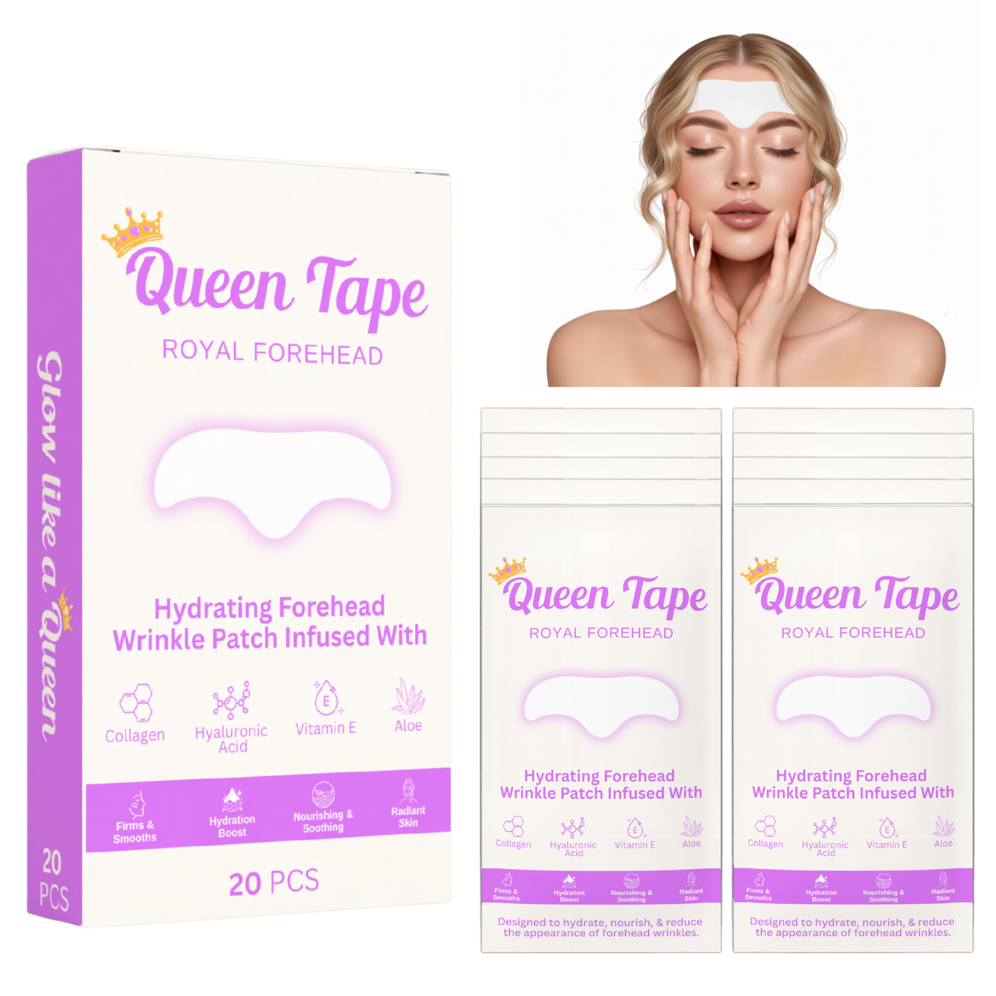 Queen Hydrating Wrinkle Forehead Patches (20 Pcs)