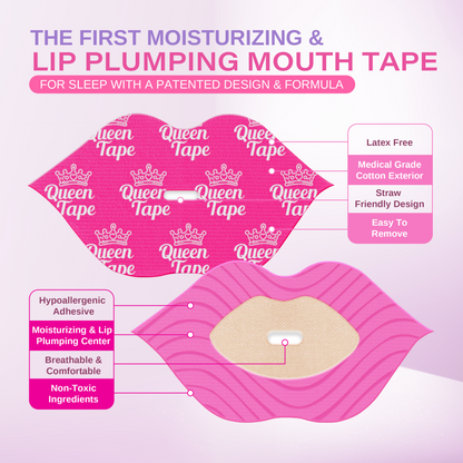 Queen Tape - Hydrating & Moisturizing Mouth Tape - Queen Tape Collagen Mouth Tape For Sleep Moisturizing Lip Mask