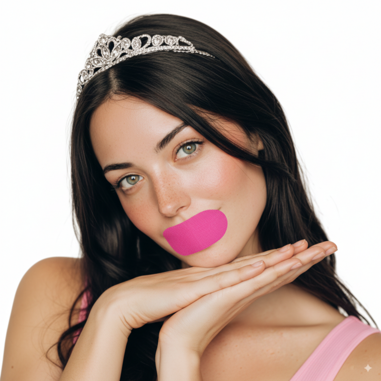 Wearing Pink Mouth Tape