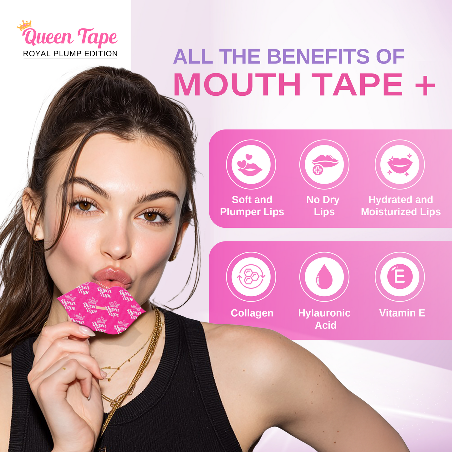 Queen Tape - Hydrating & Moisturizing Mouth Tape - Collagen Mouth Tape For Sleep