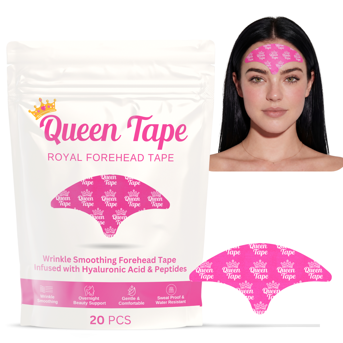 Queen Royal Forehead Tape - Wrinkle Smoothing (20 pcs)